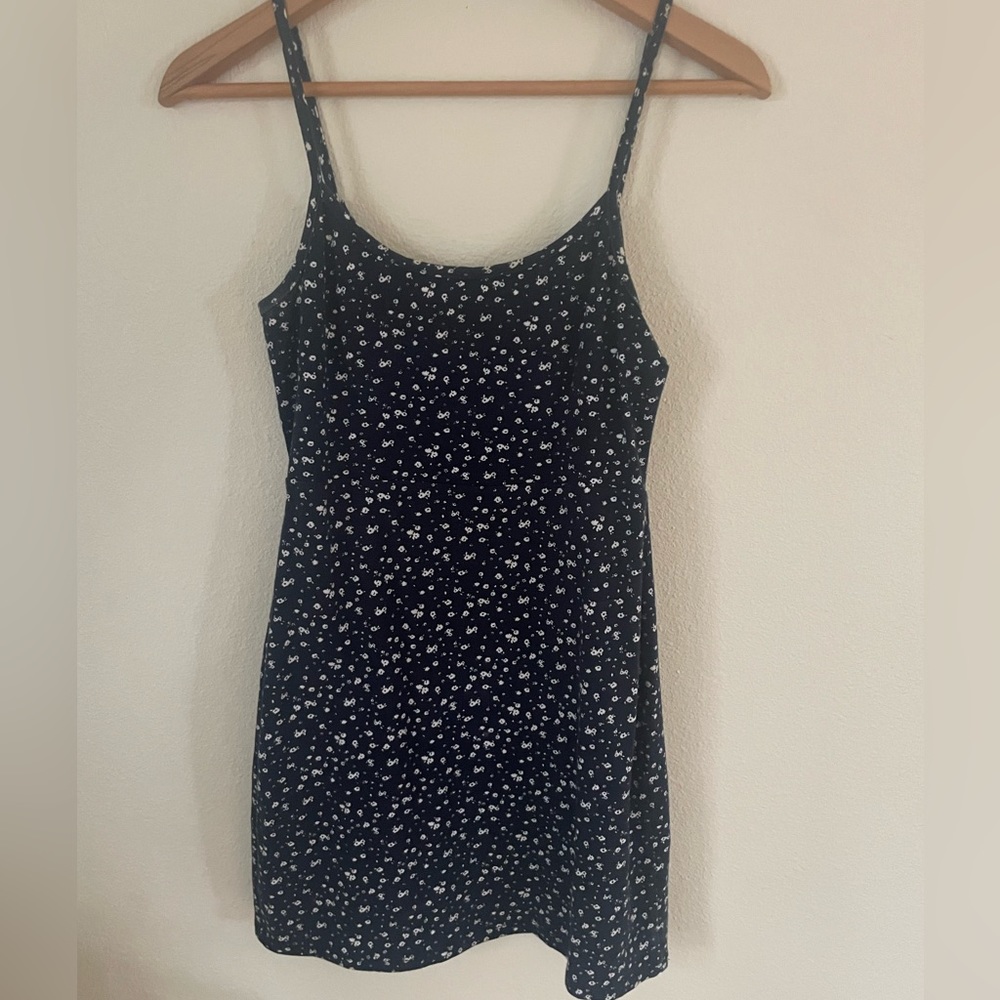 Dark Blue Floral Dress
